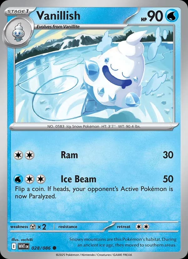 Vanillish card in English