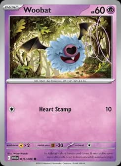 Woobat card in English