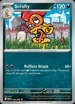 Scrafty card in English