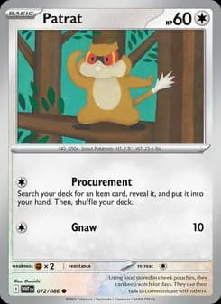 Patrat card in English