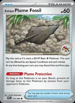 Antique Plume Fossil card in English