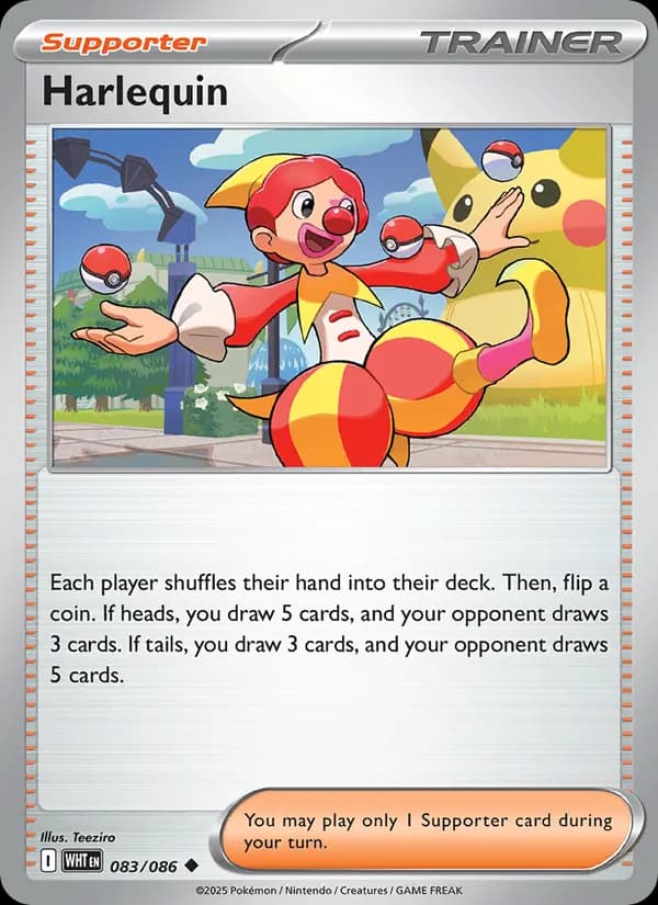Harlequin card in English
