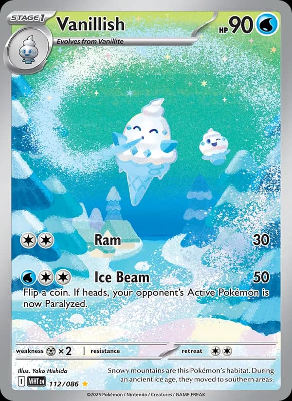 Vanillish card in English