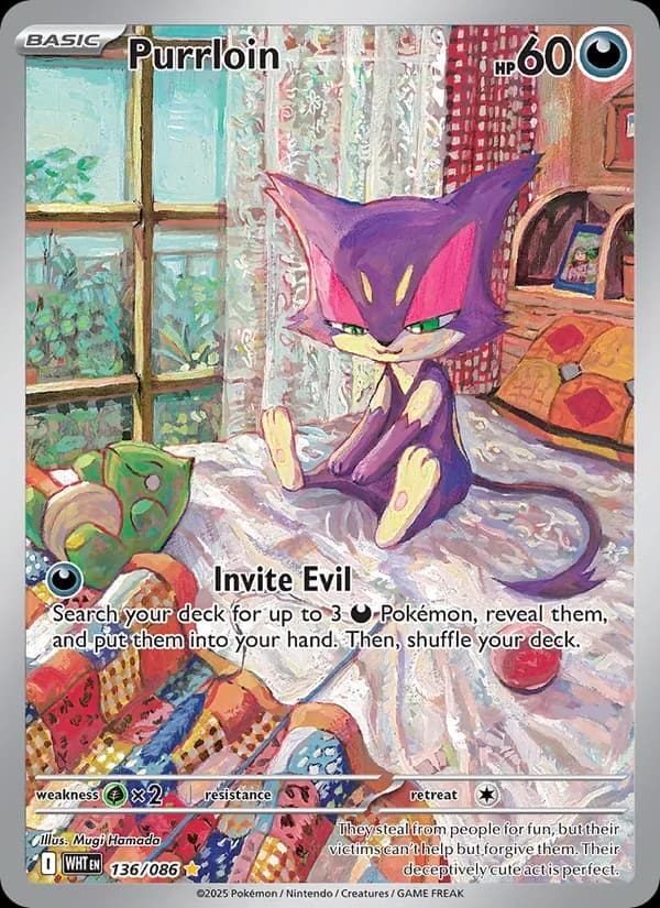 Purrloin card in English