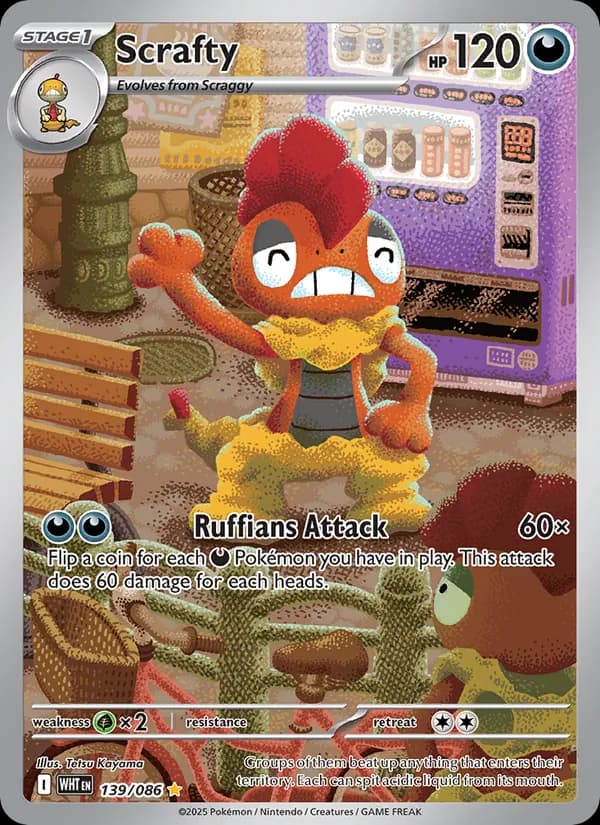 Scrafty card in English