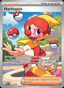 Harlequin card in English