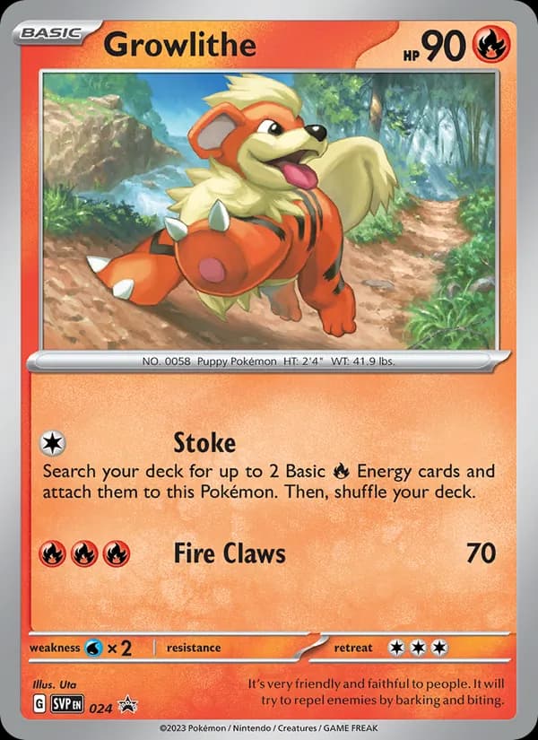 Growlithe card in English