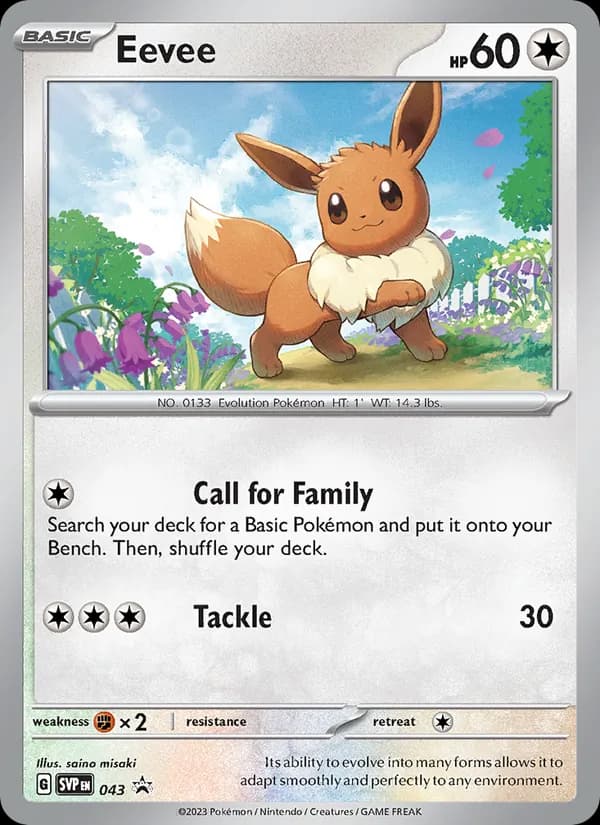 Eevee card in English