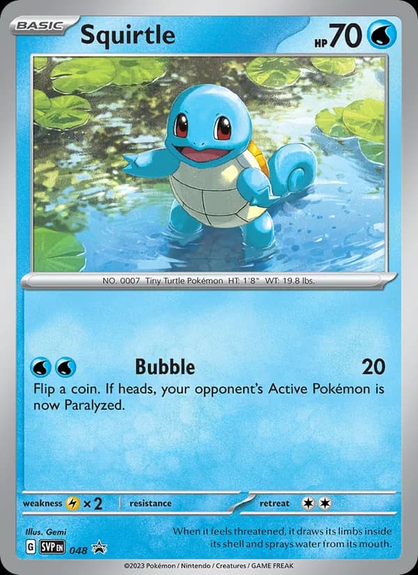Squirtle card in English