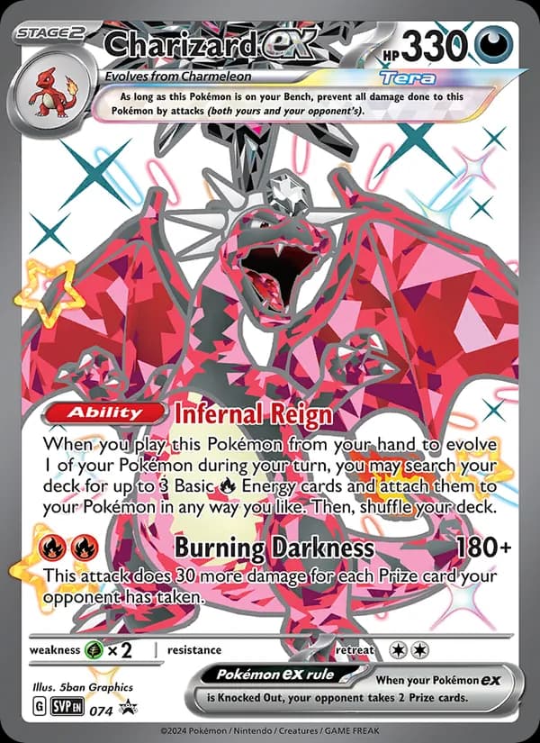 Charizard ex card in English