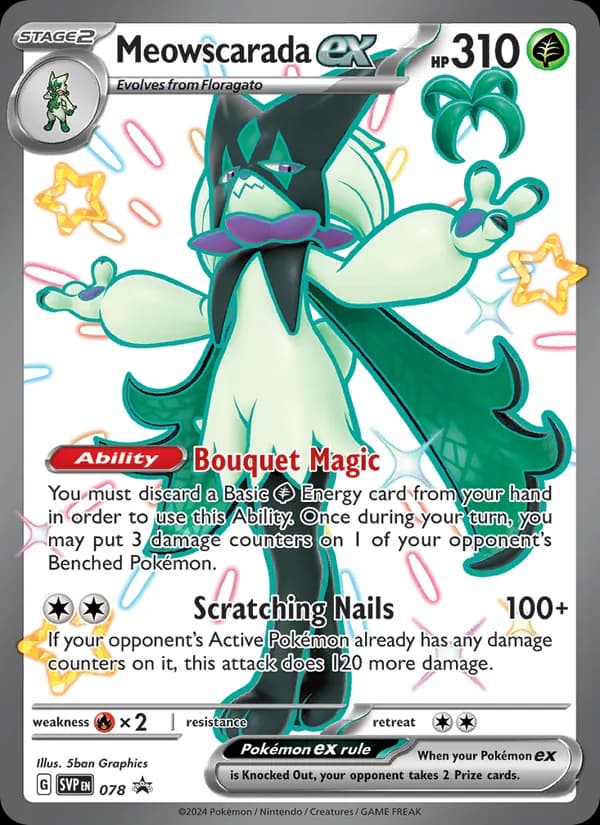 Meowscarada ex card in English