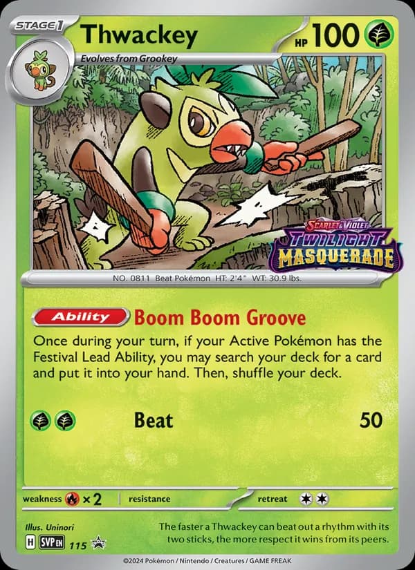 Thwackey card in English