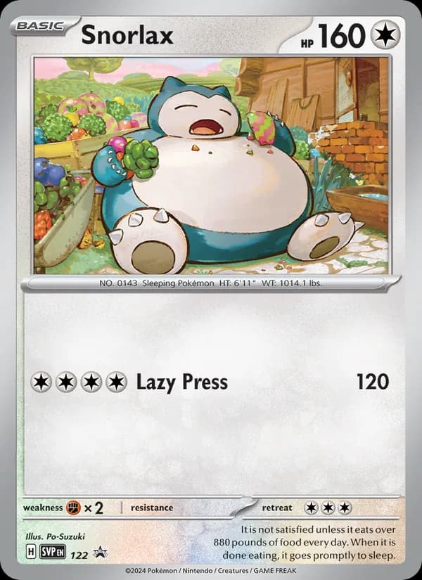 Snorlax card in English