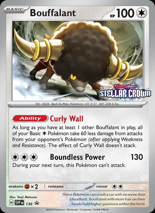 Bouffalant card in English