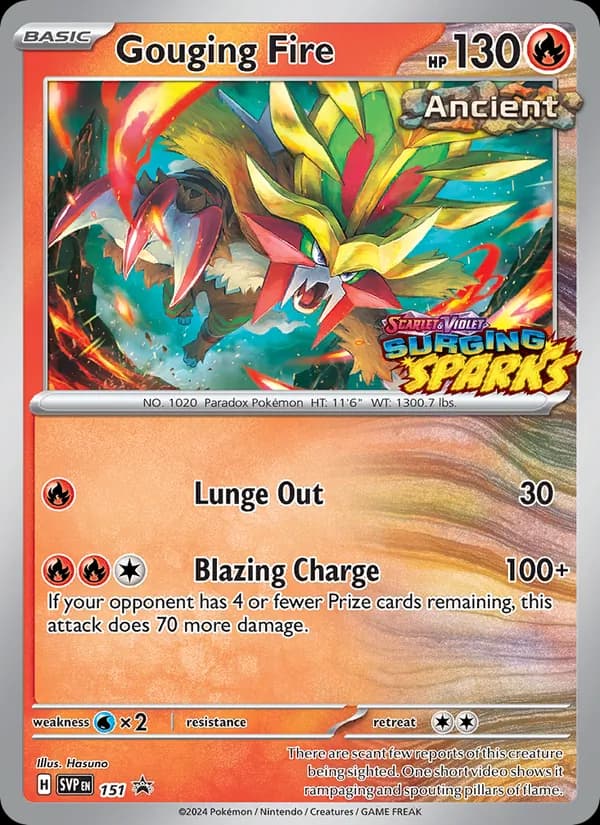 Gouging Fire card in English