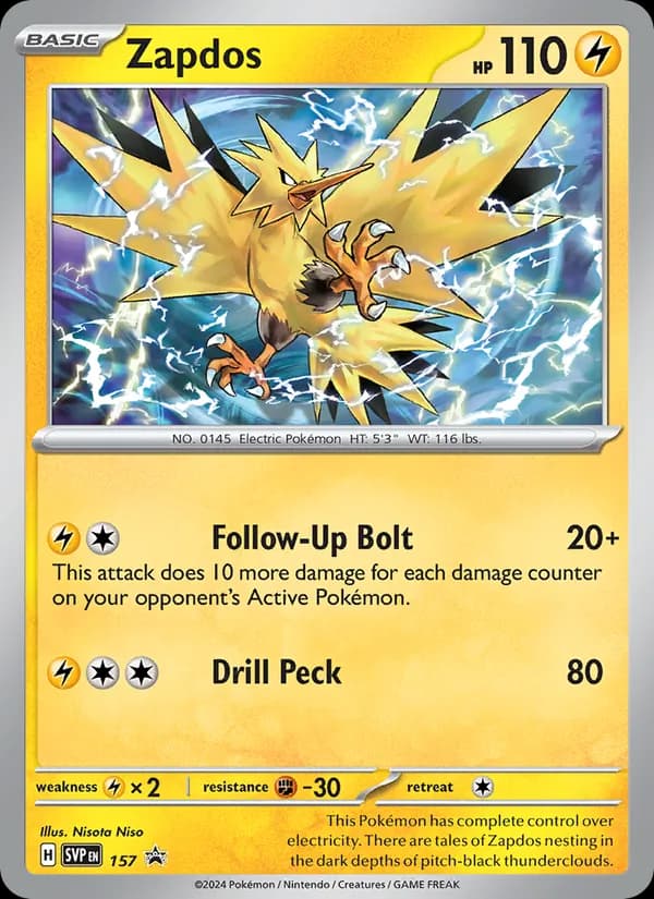 Zapdos card in English