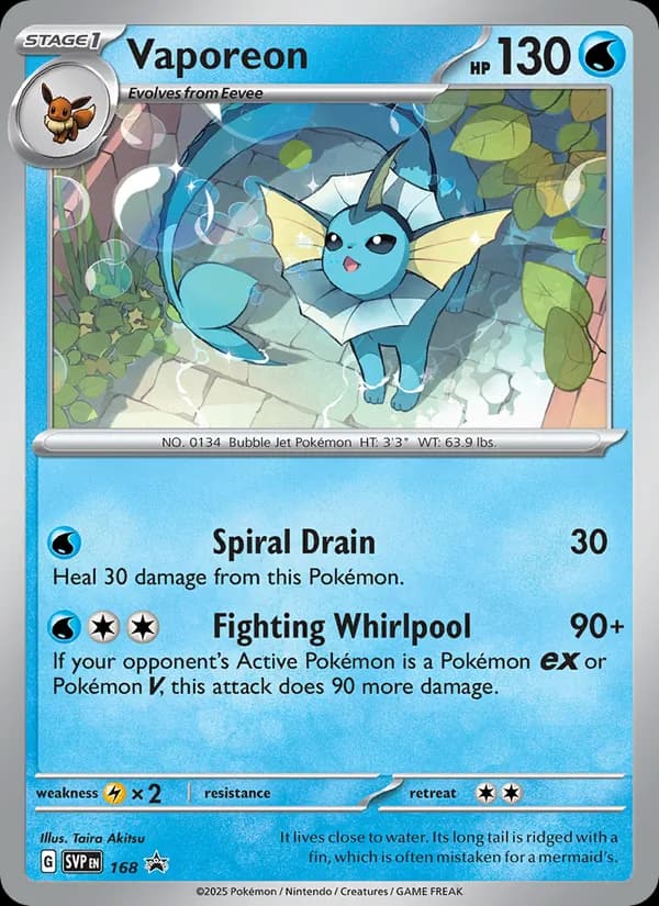 Vaporeon card in English