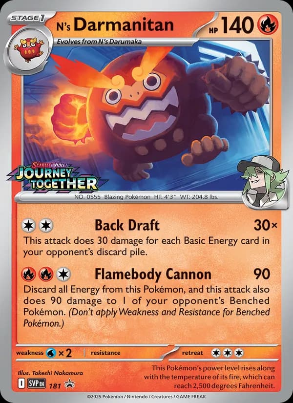 N's Darmanitan card in English
