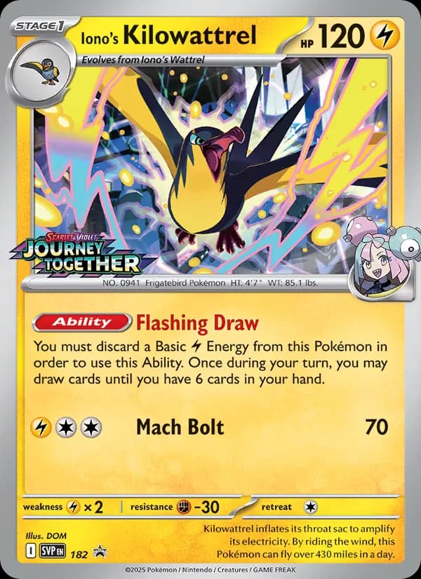 Iono's Kilowattrel card in English