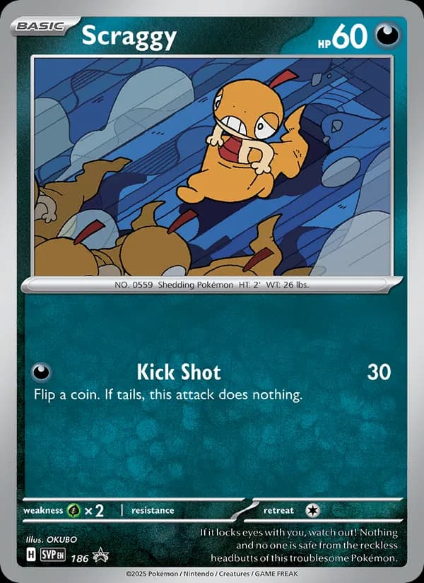 Scraggy card in English