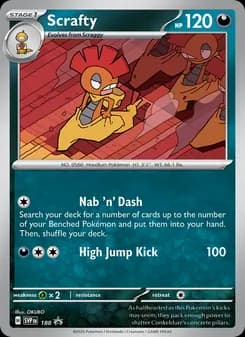 Scrafty card in English