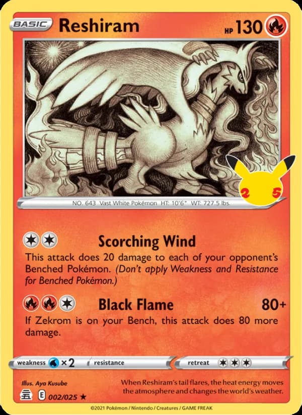 Reshiram card in English