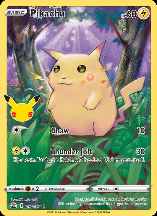 Pikachu card in English