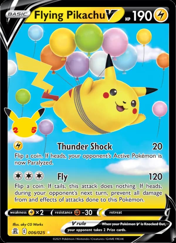 Flying Pikachu V card in English
