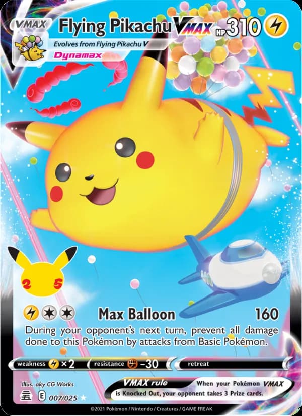 Flying Pikachu VMAX card in English