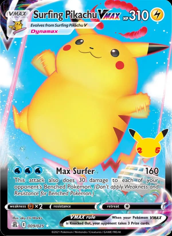 Surfing Pikachu VMAX card in English