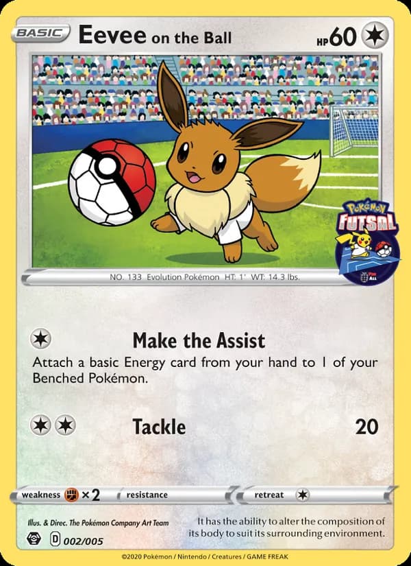 Eevee on the Ball card in English