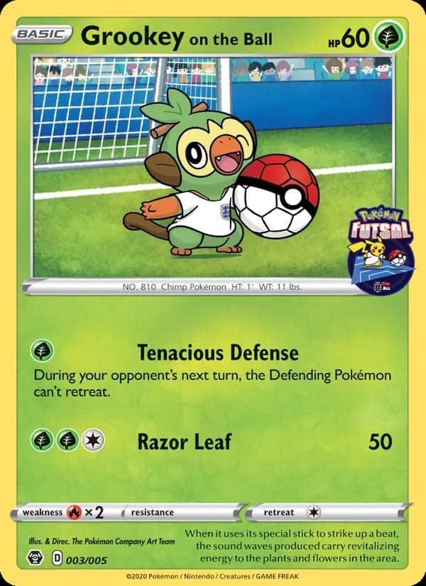 Grookey on the Ball card in English