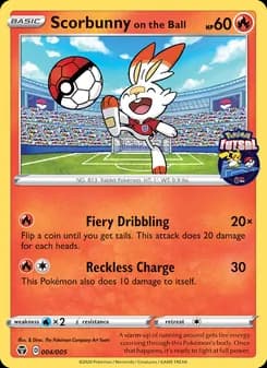 Scorbunny on the Ball card in English