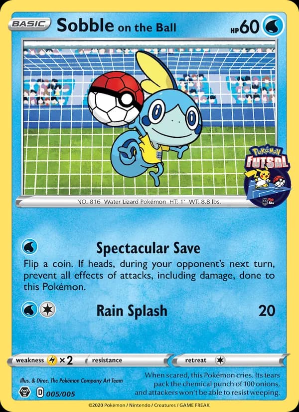 Sobble on the Ball card in English