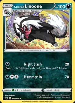 Galarian Linoone card in English