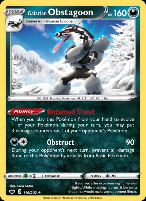Galarian Obstagoon card in English