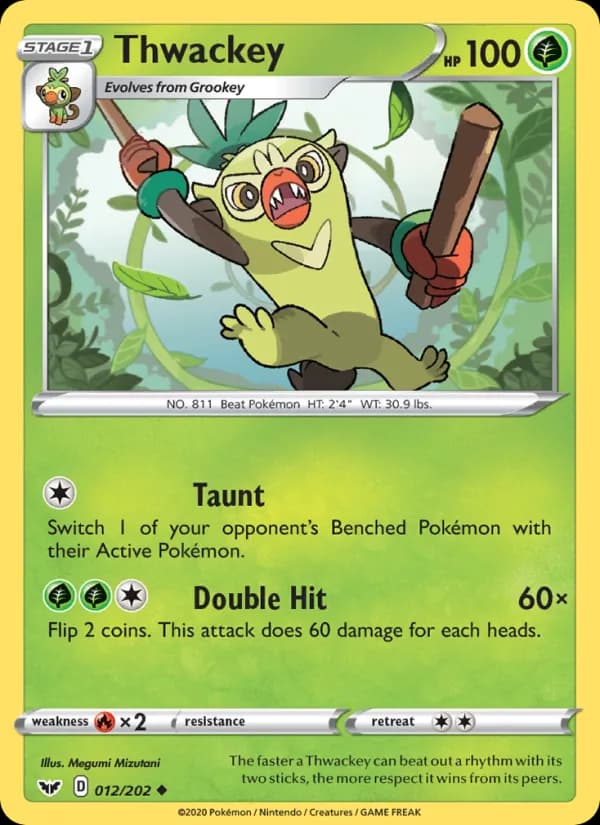 Thwackey card in English