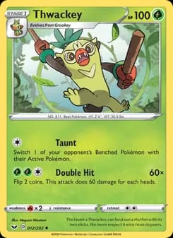 Thwackey card in English