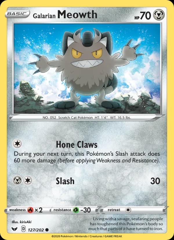 Galarian Meowth card in English