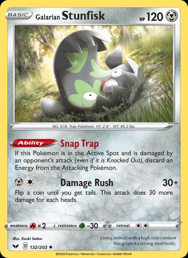Galarian Stunfisk card in English