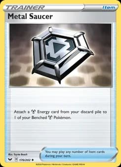 Metal Saucer card in English