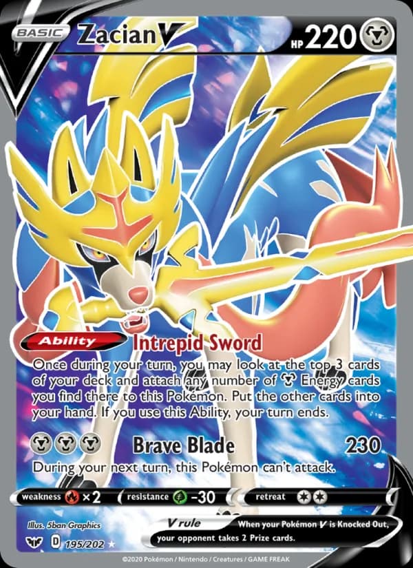 Zacian V card in English