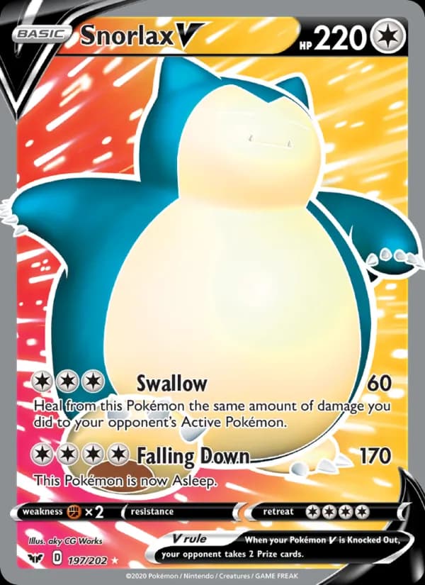Snorlax V card in English