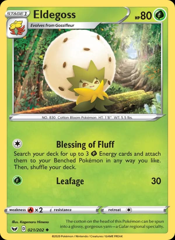 Eldegoss card in English