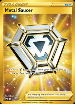 Metal Saucer card in English
