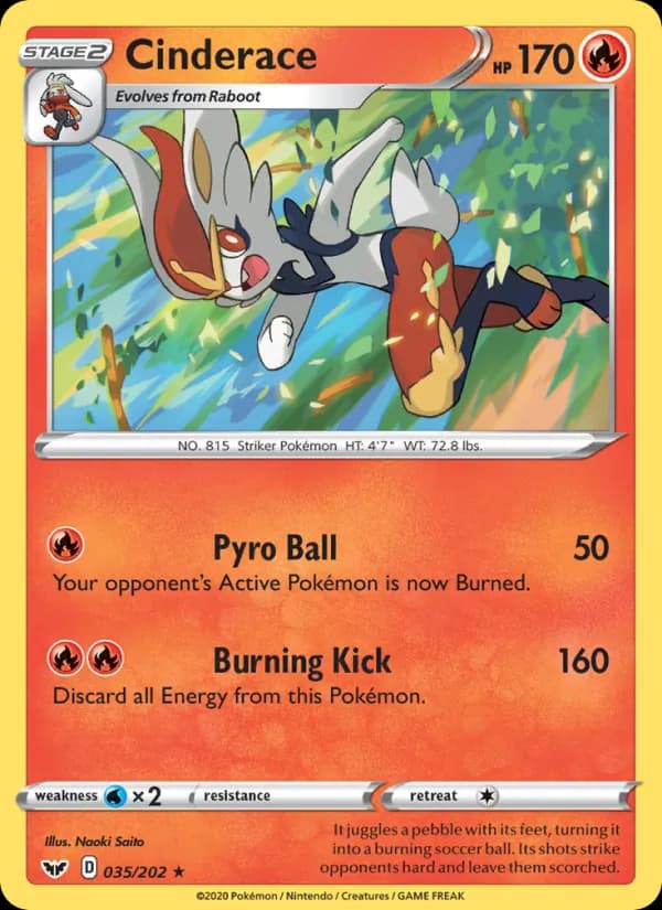 Cinderace card in English