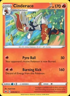Cinderace card in English