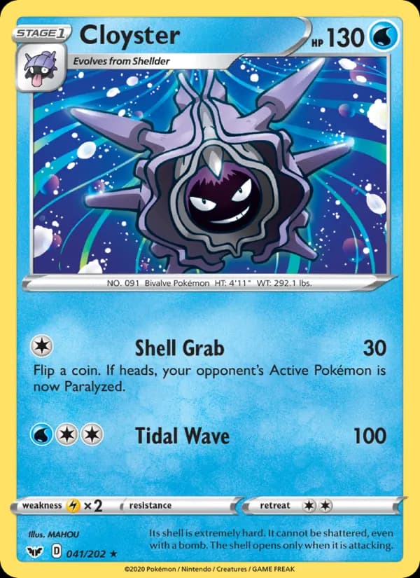 Cloyster card in English