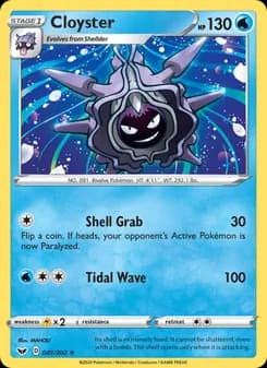 Cloyster card in English