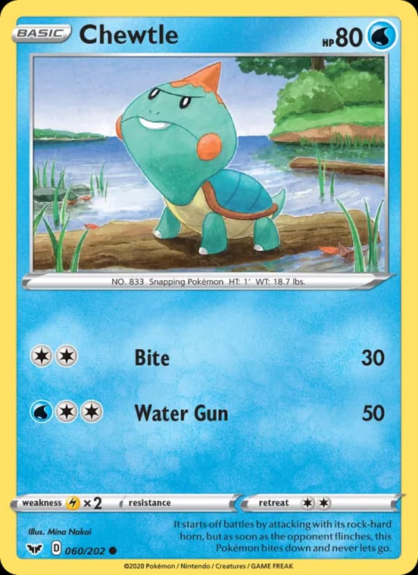 Chewtle card in English